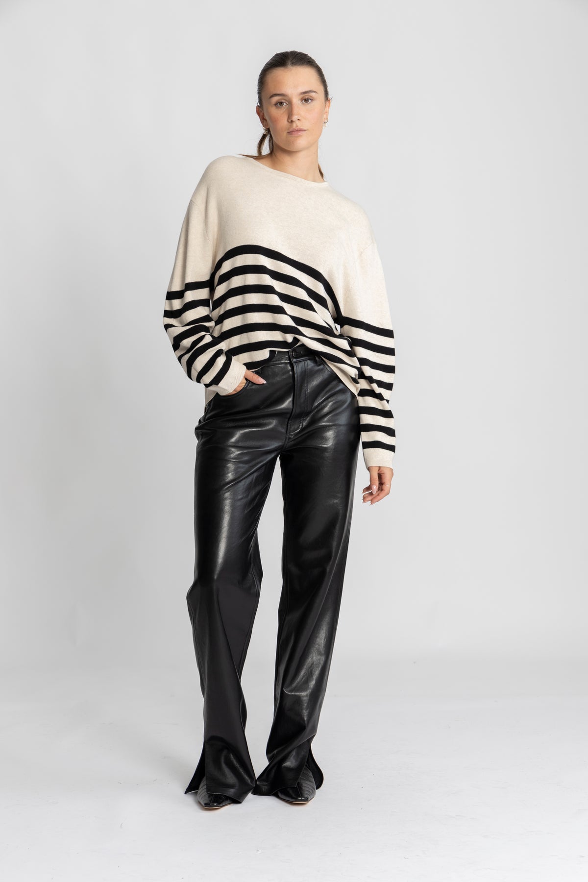 KayllaIW Pullover - Haze Melange/Black