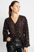 Orabella Shirt Aop - Black Flower