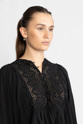 Cotton Slub Blouse - Black