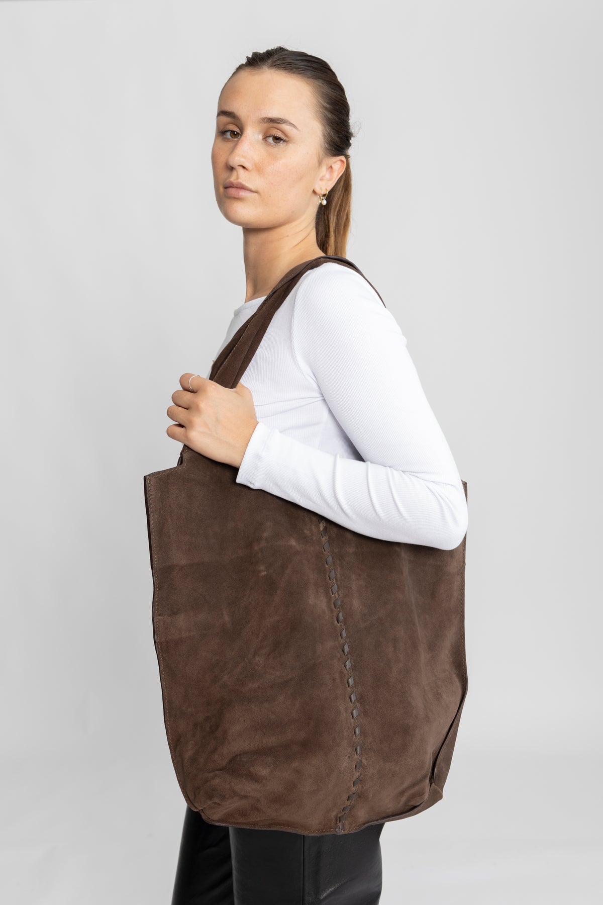Suede Danita Bag - Hot Fudge Brown