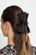 Minda Bow Hair Claw - Black