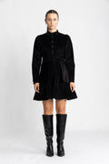 Corduroy Mini Dress - Black