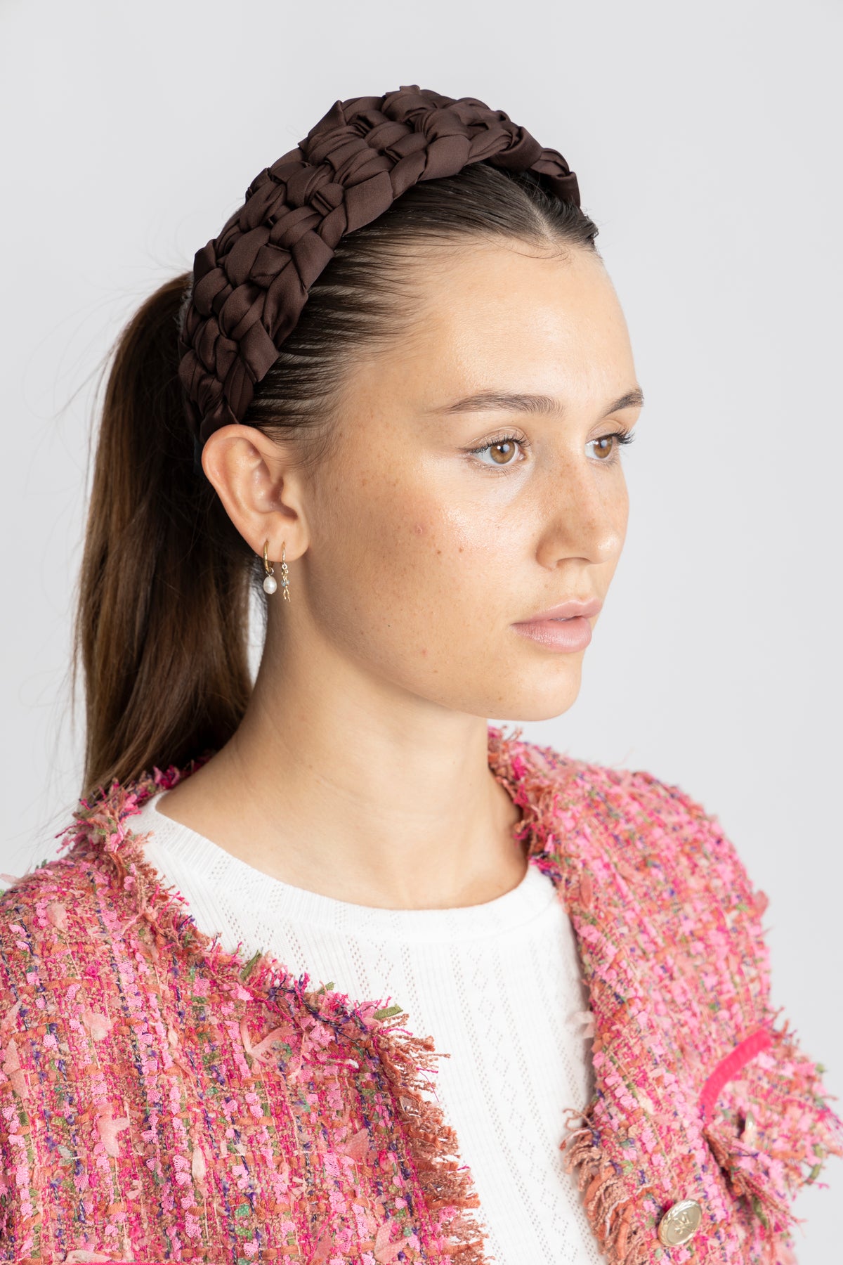 Helena Braided Hairbrace - Hot Fudge Brown