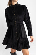 Corduroy Mini Dress - Black