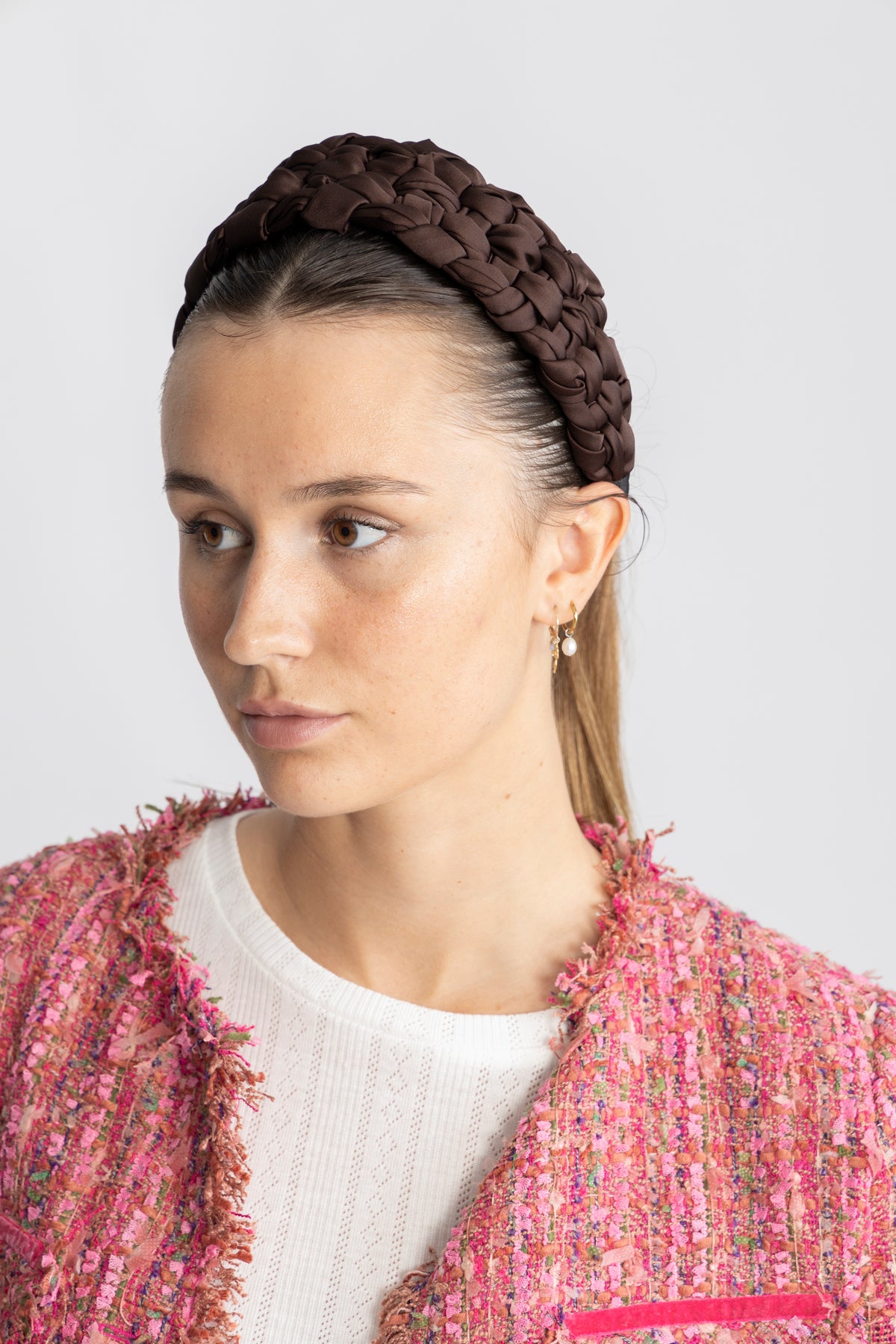 Helena Braided Hairbrace - Hot Fudge Brown