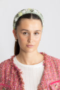 Olina Wide Beaded Hairbrace - Sage Green