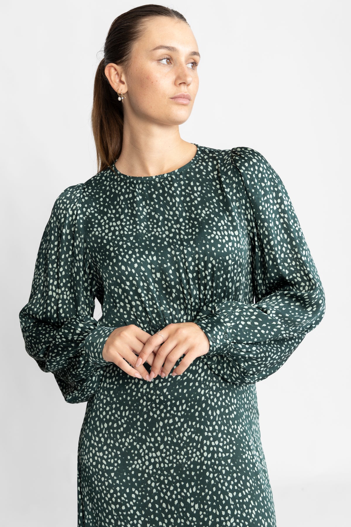 Adelaida Dress AOP - Pine Grove Dot