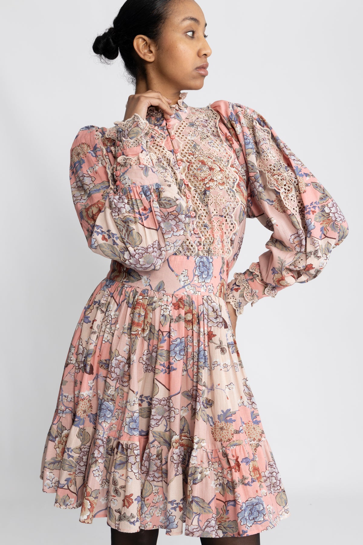 Cotton Slub Mini Dress - Botanical