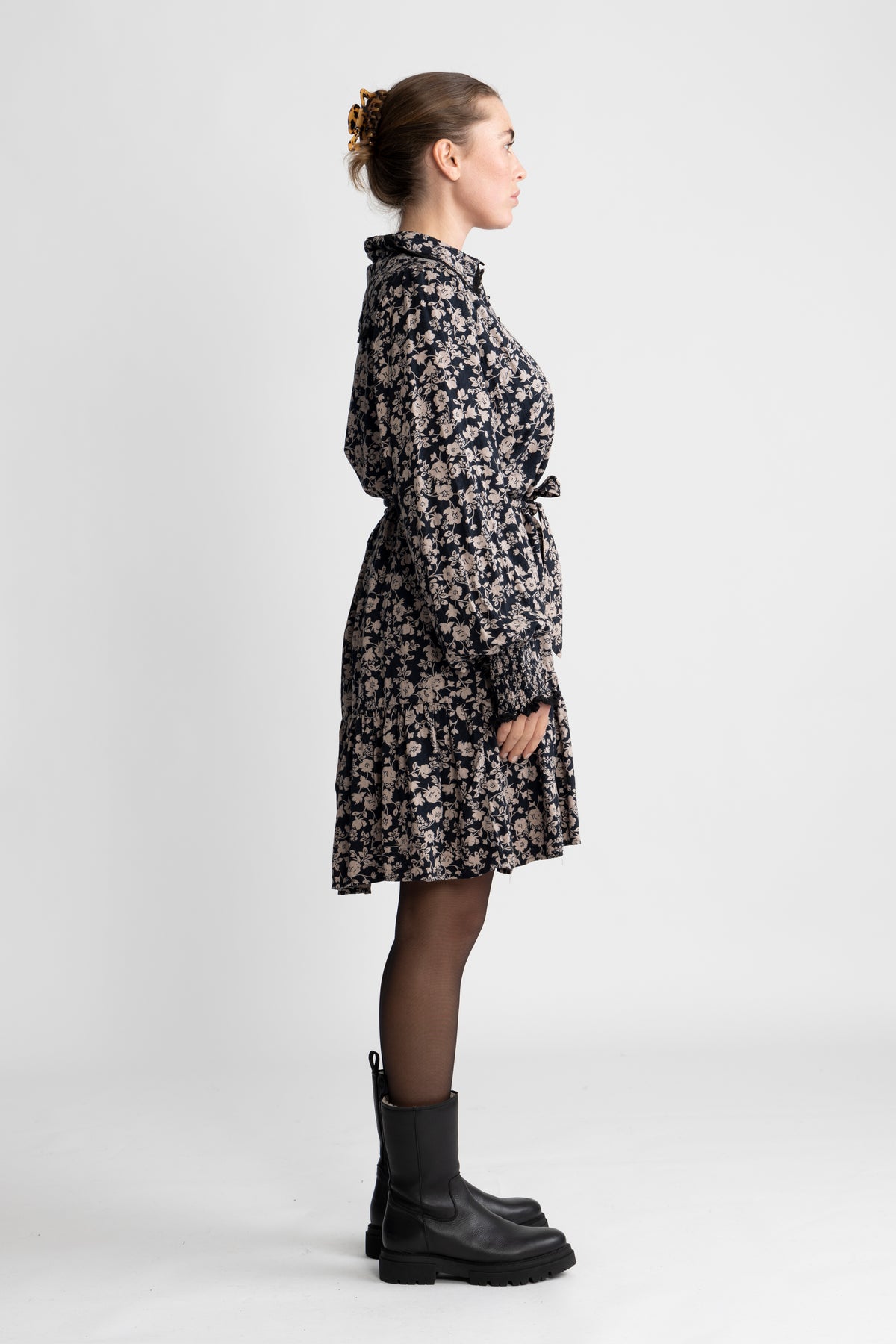 Yastilera Ls Shirt Dress - Black/Tilera Fungi