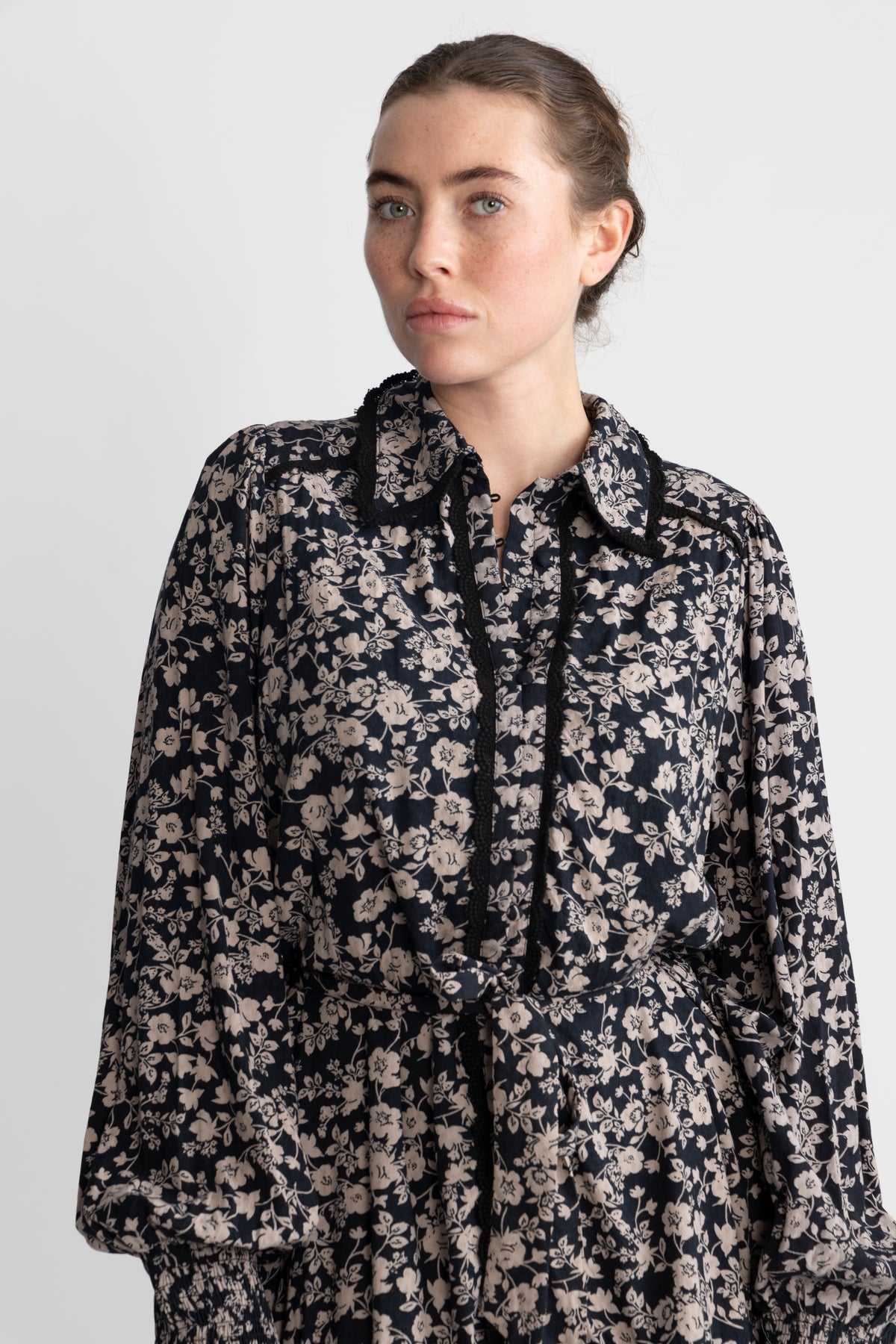 Yastilera Ls Shirt Dress - Black/Tilera Fungi