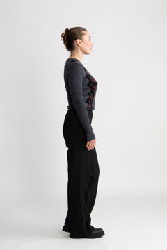Fine Merino Jacquard Cardigan - Frost Gray