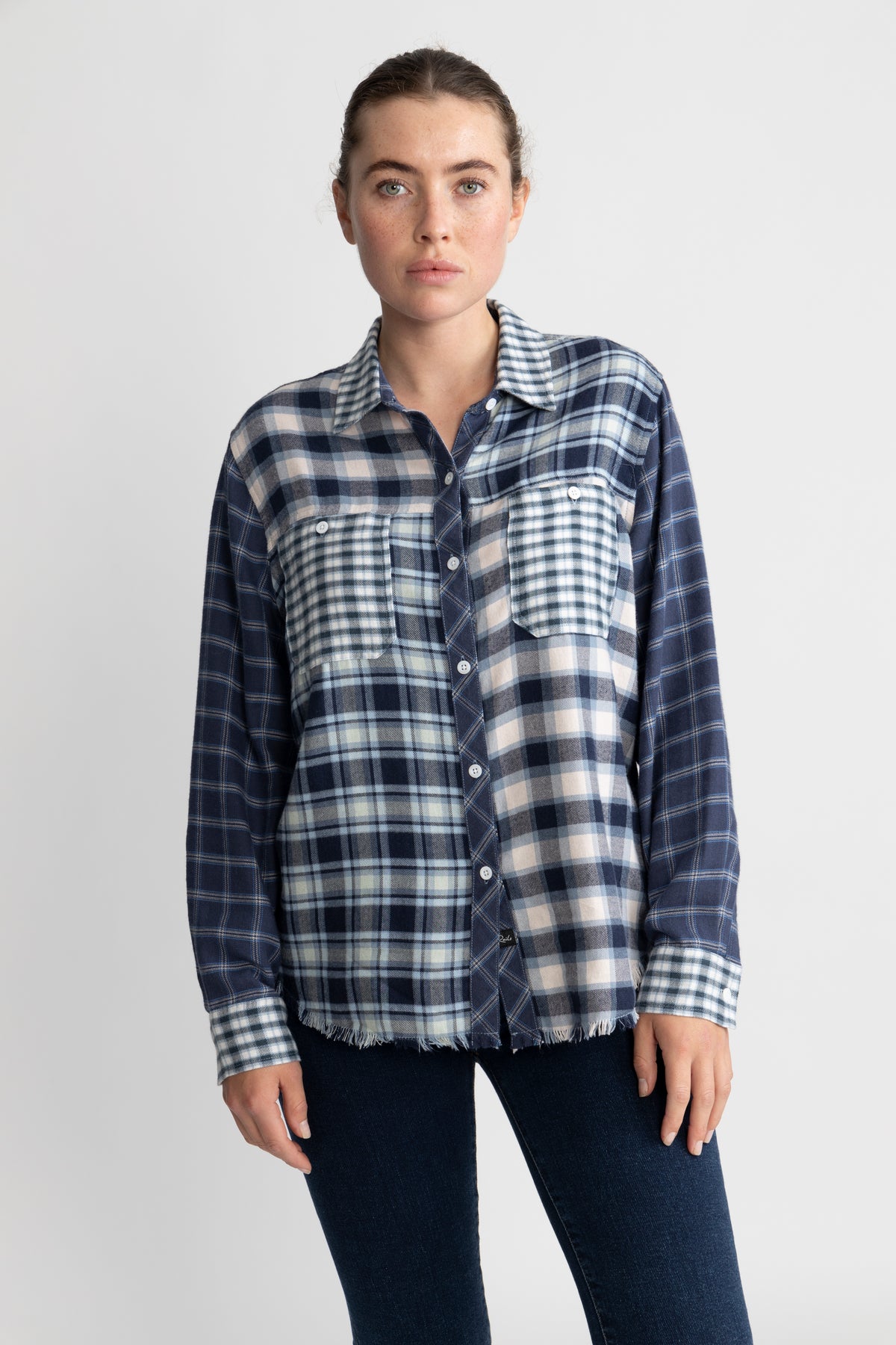 Brando - Sky Navy Mixed Plaid