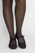 Rhinestone Bow Ballerina - Black