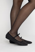 Rhinestone Bow Ballerina - Black