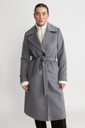 Cashmere Coat W Clareta Belt Midi - Smoky Grey