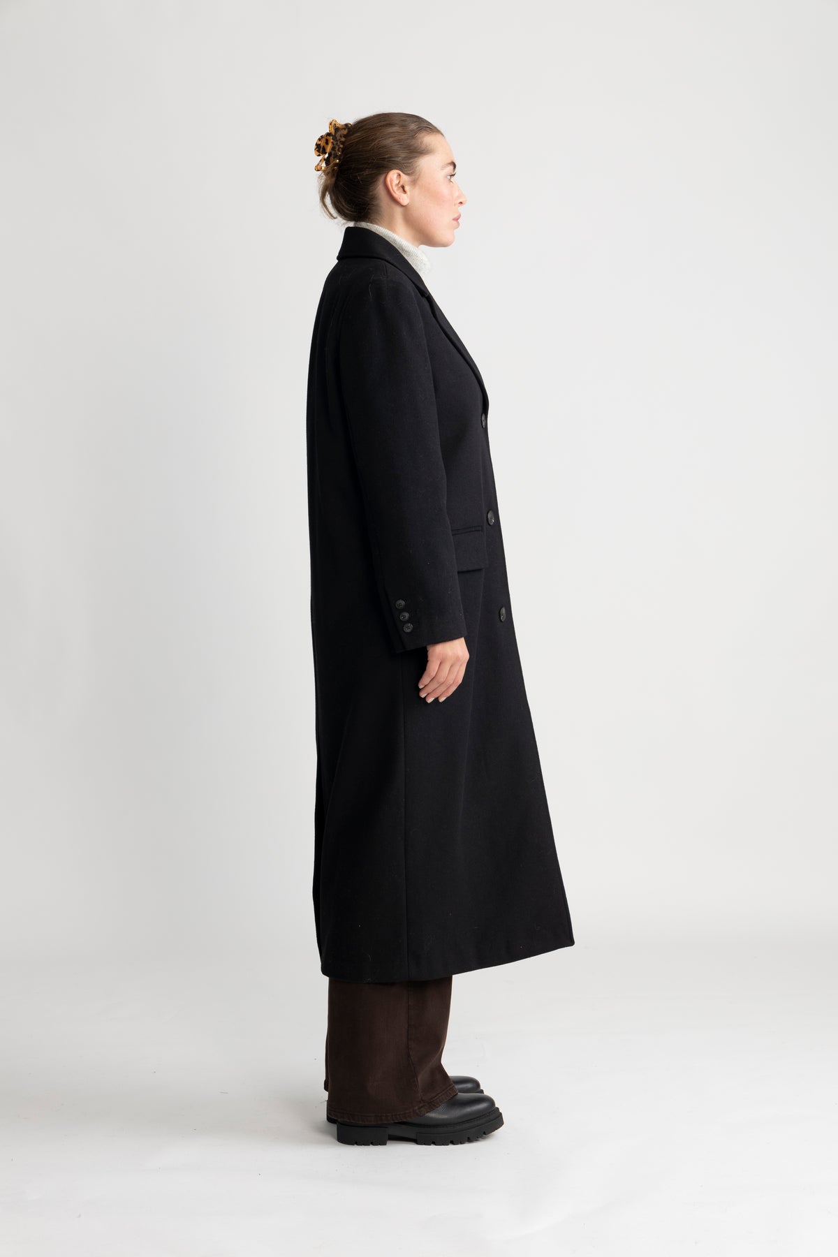 Alma Long Wool Coat - Svart