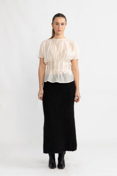 Iris Ss O-Neck Top - Angora