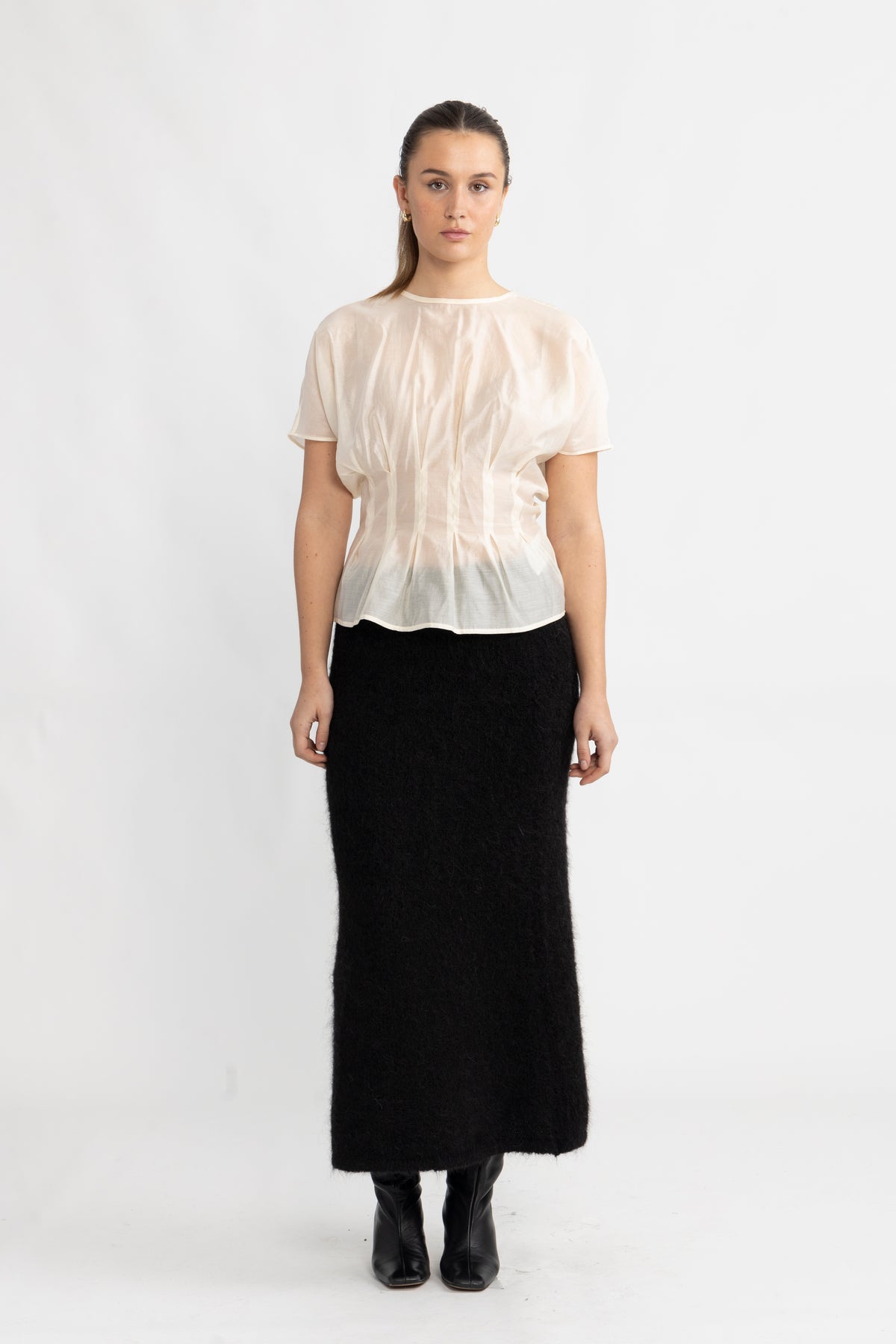 Iris Ss O-Neck Topp - Angora