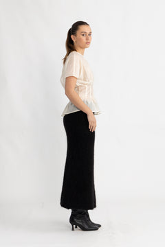 Iris Ss O-Neck Top - Angora