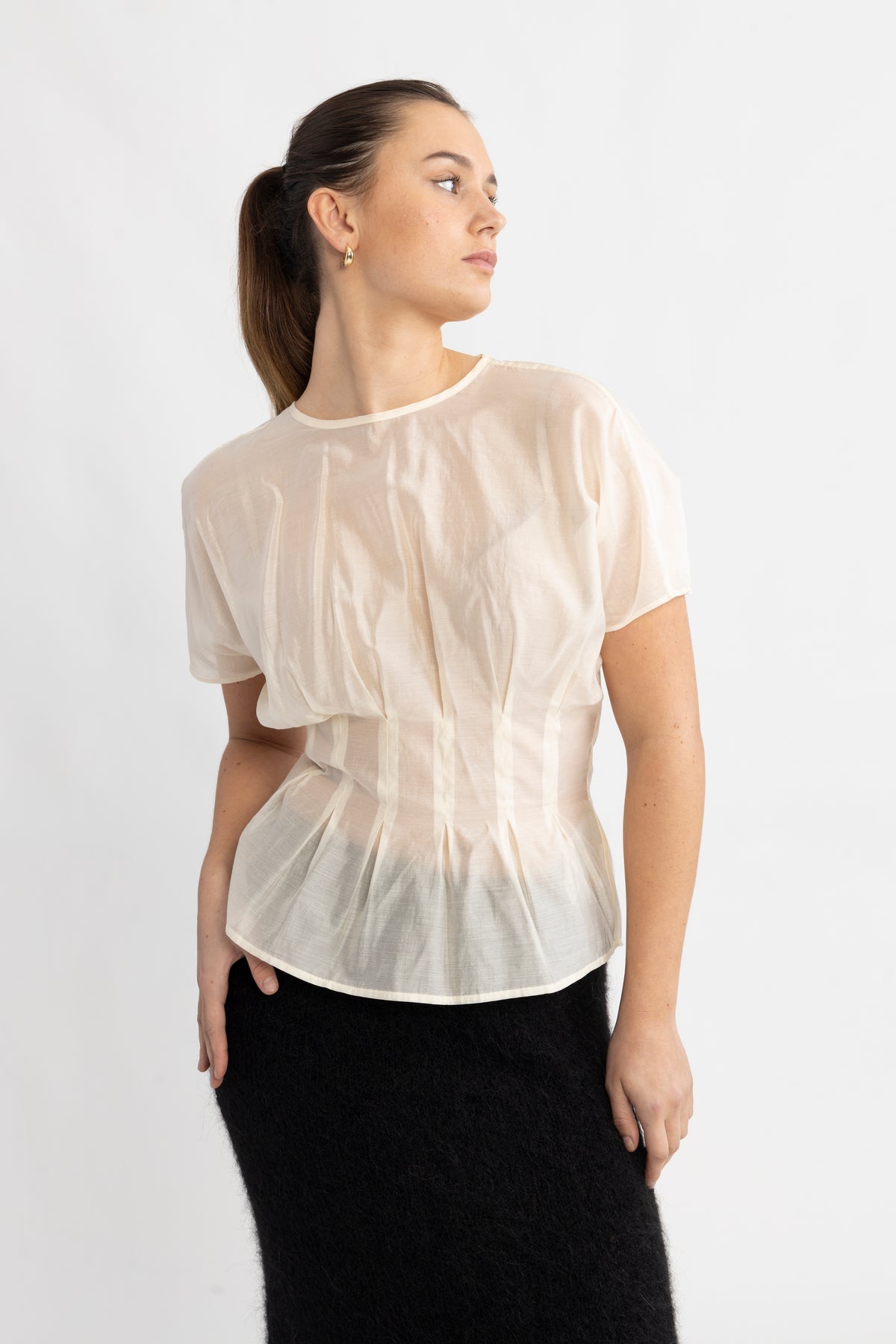 Iris Ss O-Neck Topp - Angora