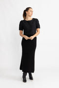 Gabella HW Midi Knit Skirt - Svart