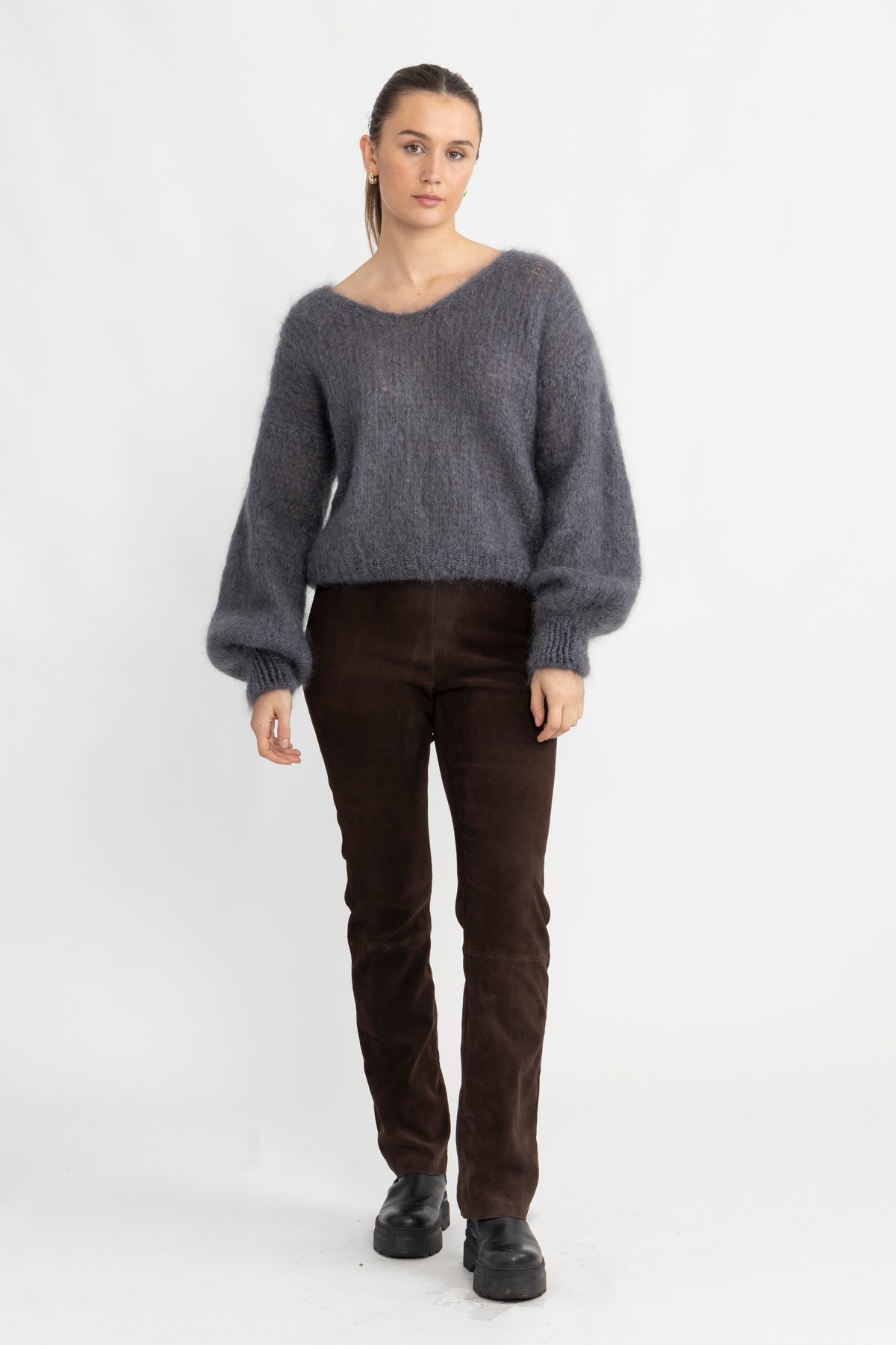Milana Ls Mohair Knit - Graphite