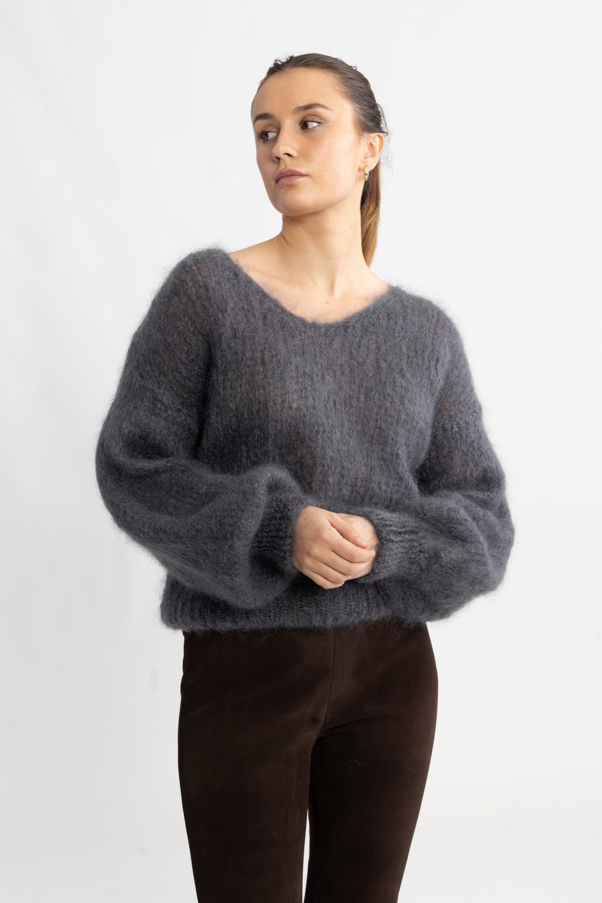 Milana Ls Mohair Knit - Graphite