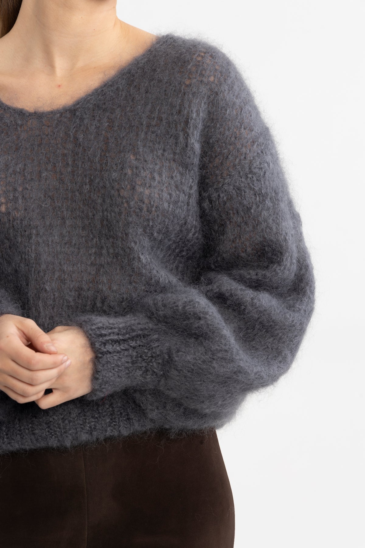 Milana Ls Mohair Knit - Graphite