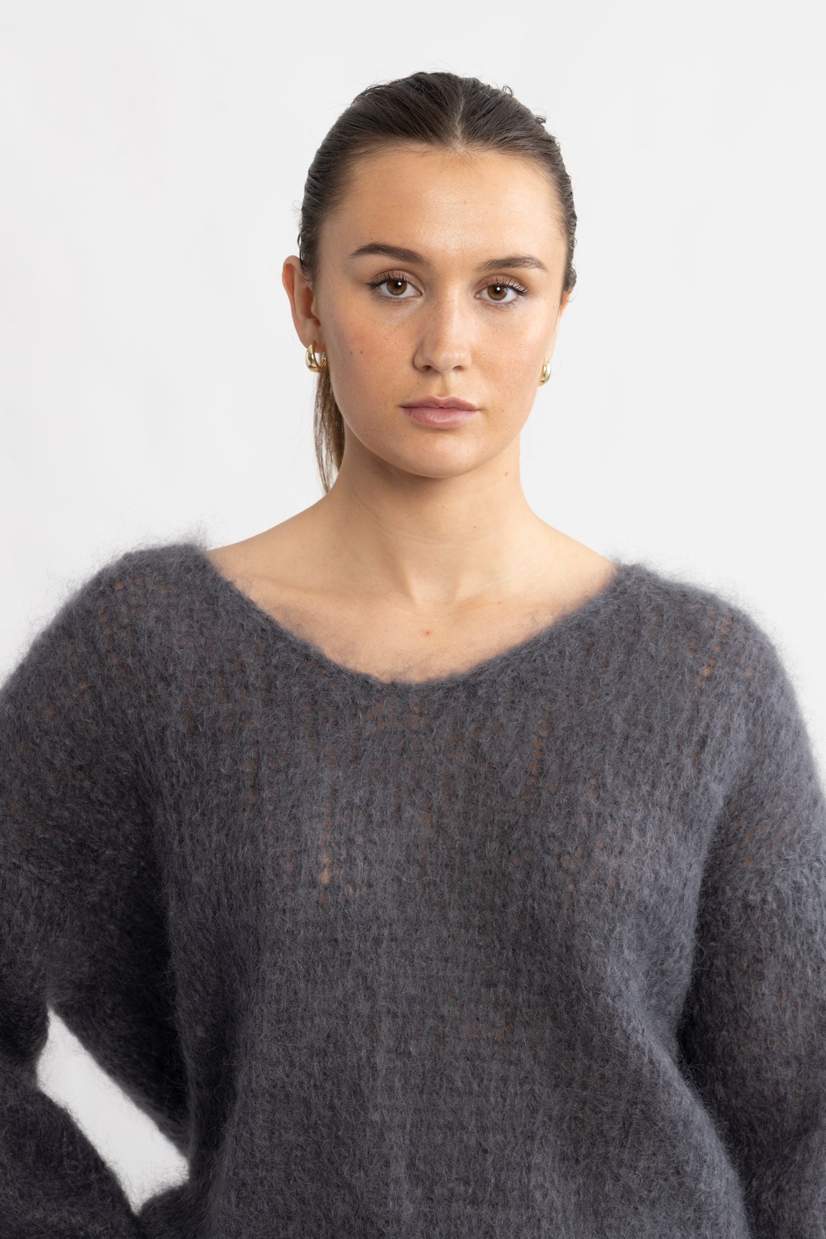 Milana Ls Mohair Knit - Graphite