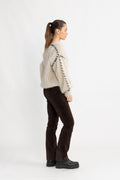 Milana Ls Mohair Knit Stitching - Beige