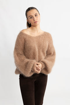 Milana Ls Mohair Knit - Medium Brown