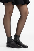 Cap-Toe Flat Ankle Boot - Perfect Black