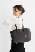 Marilyn Medium Saffiano Leather Tote Bag - Chocolate
