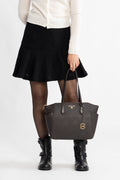 Marilyn Medium Saffiano Leather Tote Bag - Chocolate