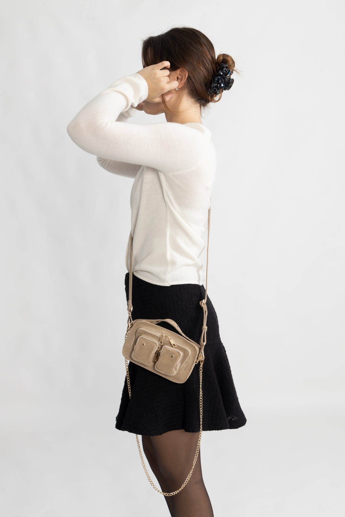 Helena Suede W. Gold - Beige