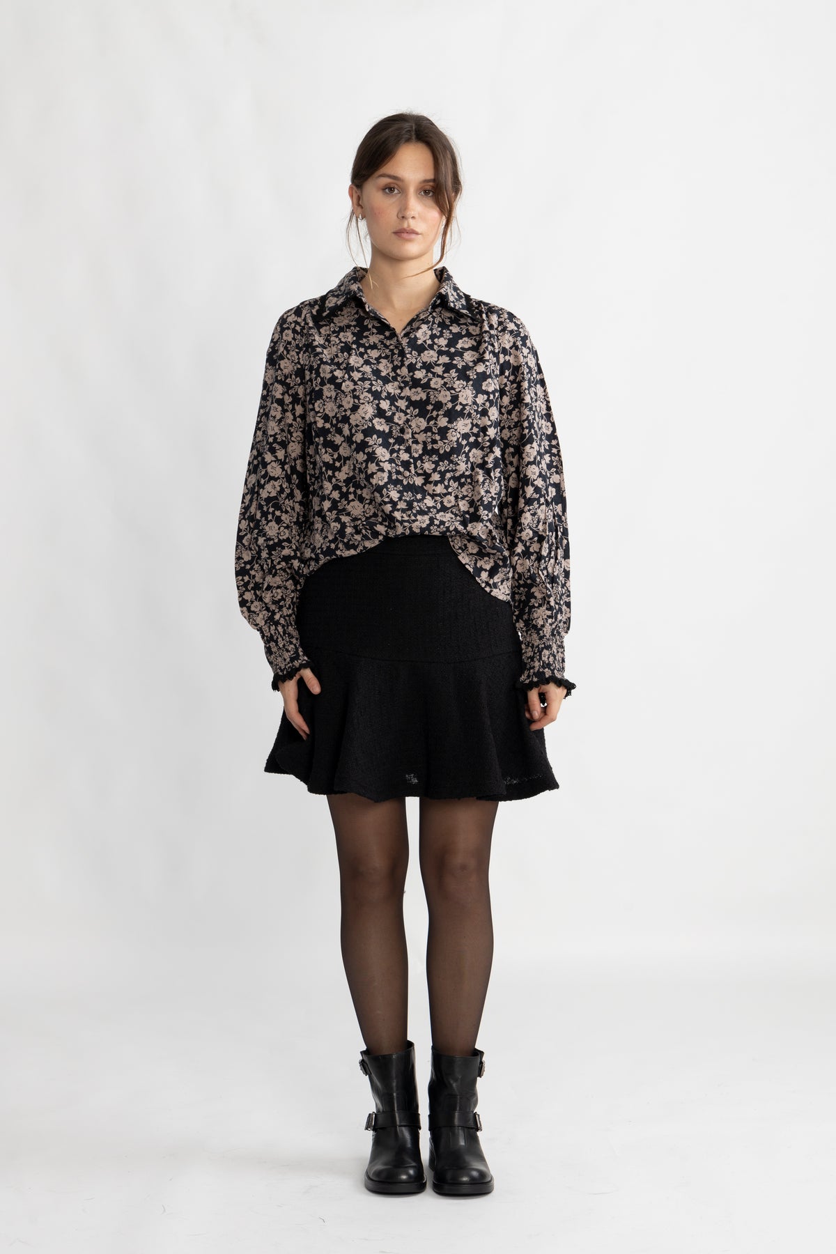 Y.A.S Yastilera LS Skjorta - Black/Tilera Fungi