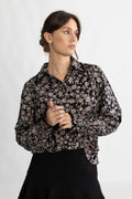 Y.A.S Yastilera LS Skjorta - Black/Tilera Fungi