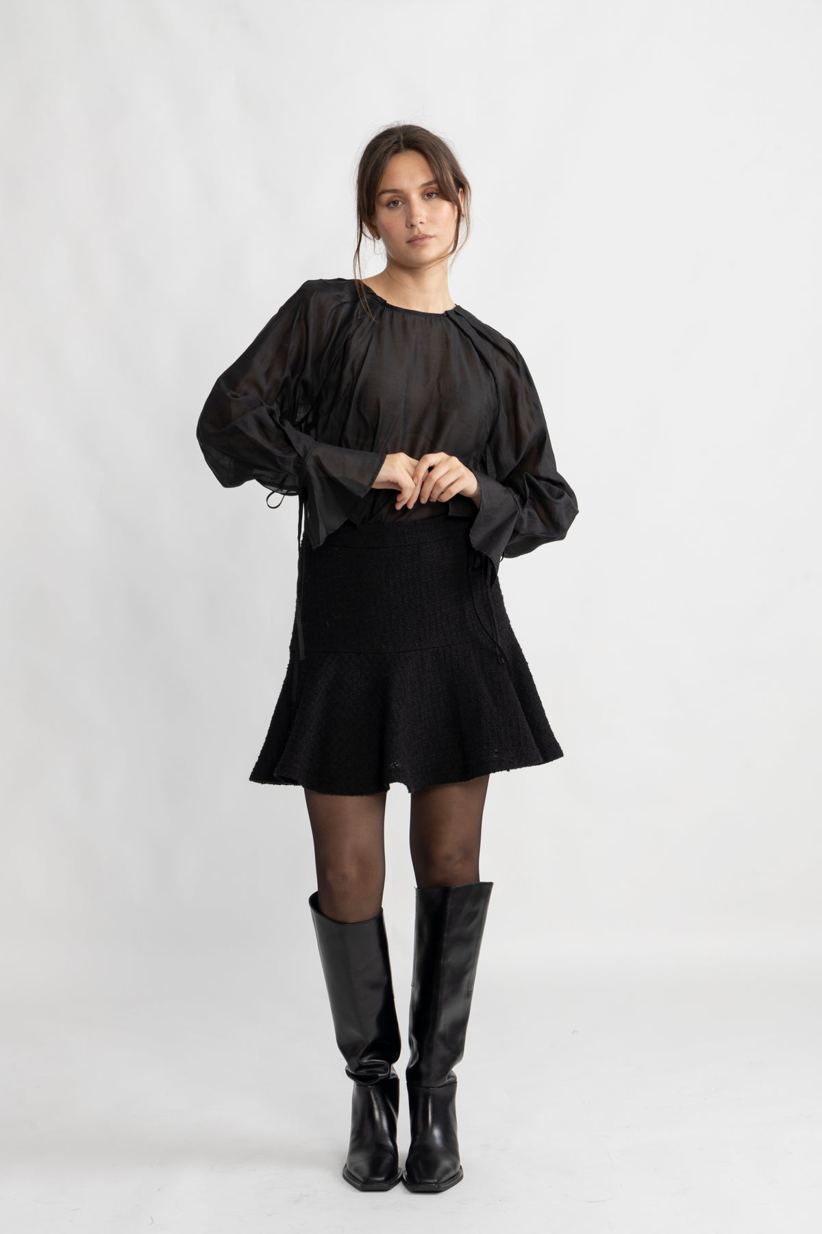 Iris Ls O-Neck Top - Black