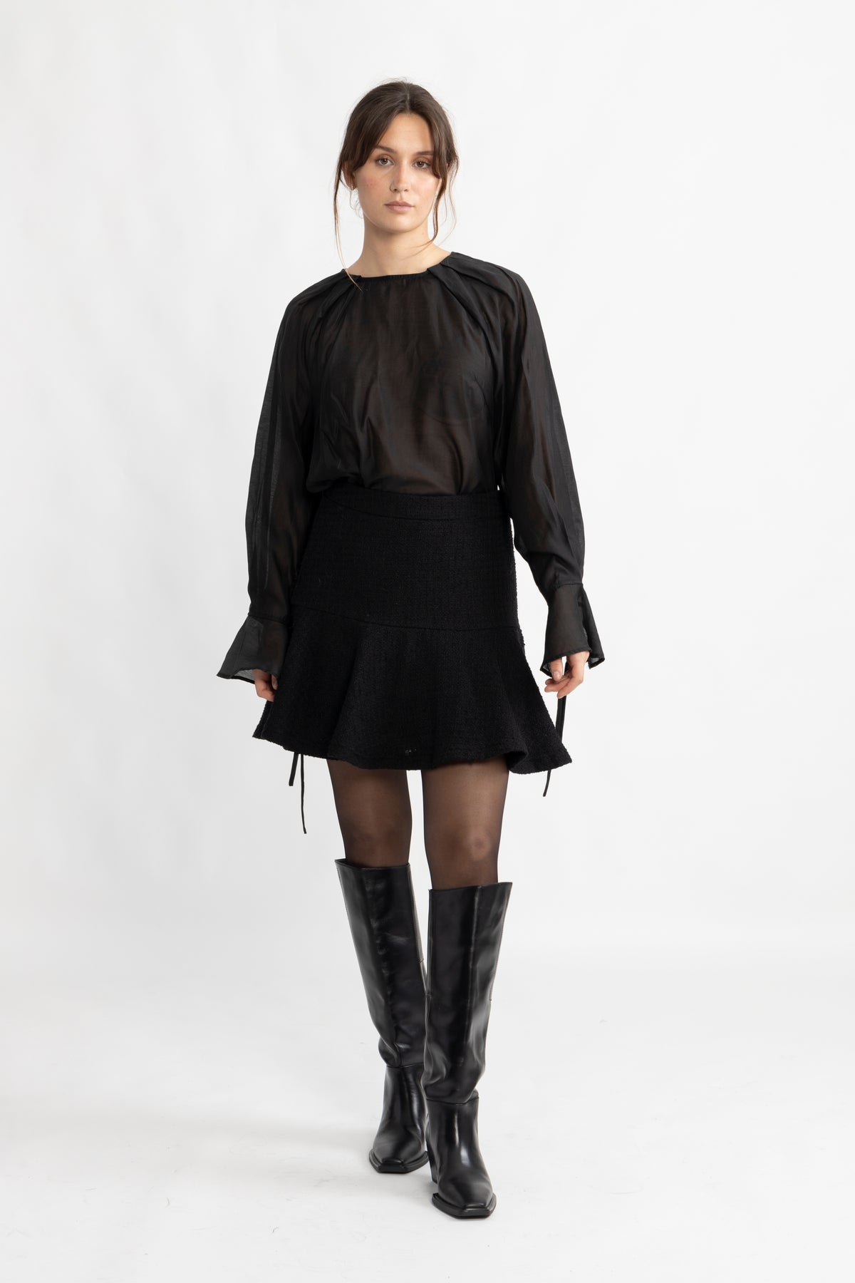 Iris Ls O-Neck Top - Black