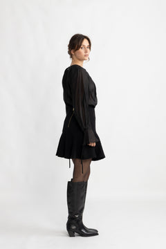 Iris Ls O-Neck Top - Black