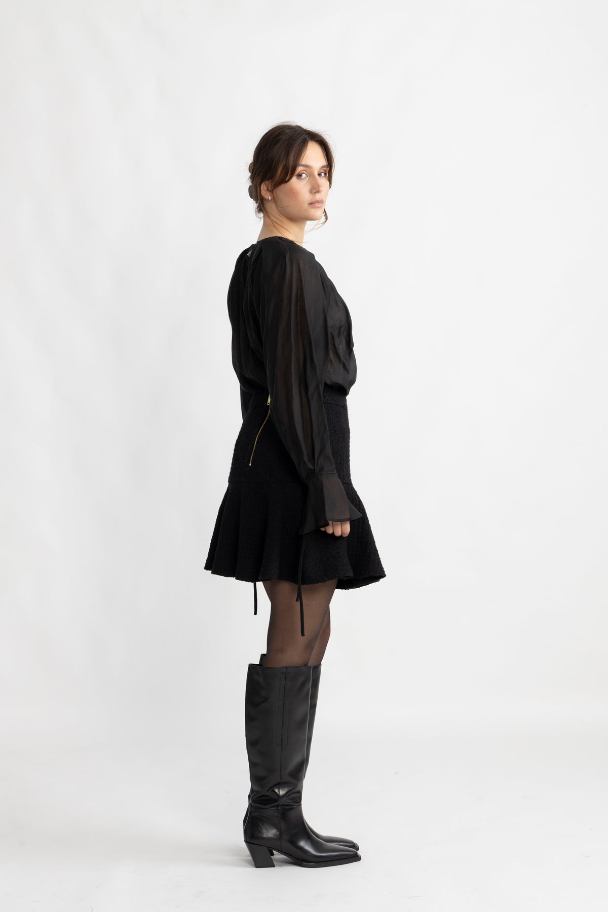 Iris Ls O-Neck Top - Black