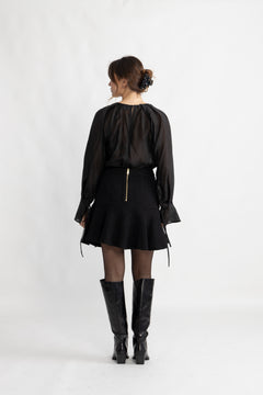 Iris Ls O-Neck Top - Black