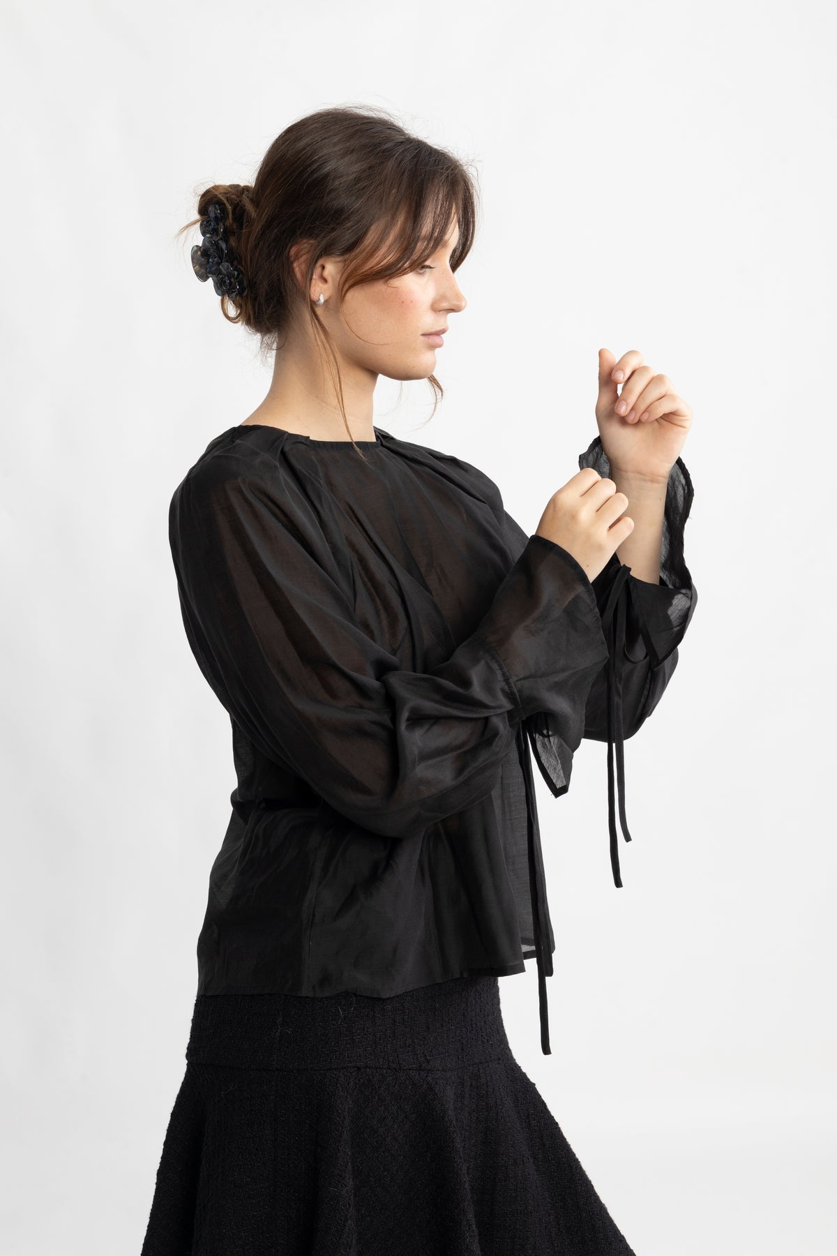 Iris Ls O-Neck Top - Black