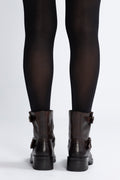 Bianco Biaharper Mid Calf Biker Boot - Chestnut