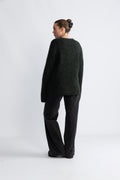Gabella Ls Knit O-Neck Camp - Scarab