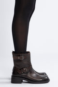 Bianco Biaharper Mid Calf Biker Boot - Chestnut
