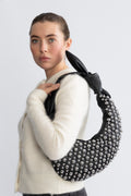 Studded Knotted Satchel - Black