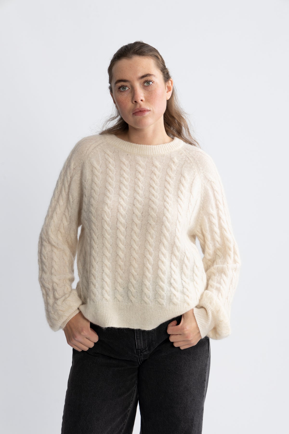 Yaslelu Ls O-Neck Knit Pullover - Birch