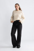 Yaslelu Ls O-Neck Knit Pullover - Birch