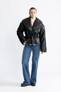 Belted Puffer Jacket - Svart